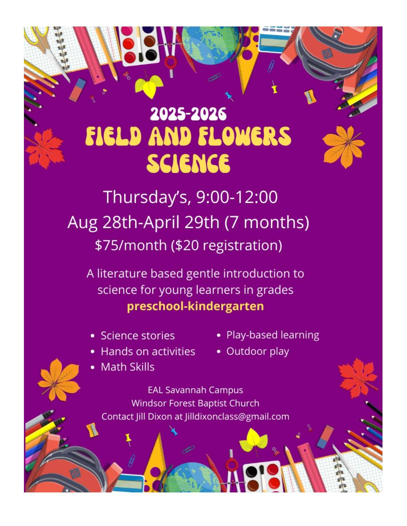 Field and Flowers Prek-1st Science Field and Flowers Prek-1st Science