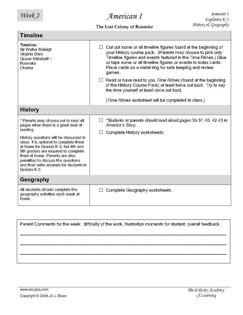 Job #1 American 1 Explorers History Week 2 Semester 1_Page1